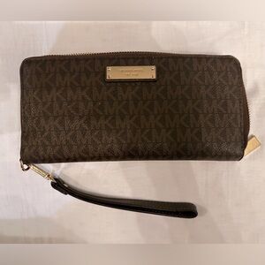 Brown Michael Kors wristlet wallet